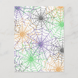 Cartão Postal Um simples padrão na Web da aranha de Halloween