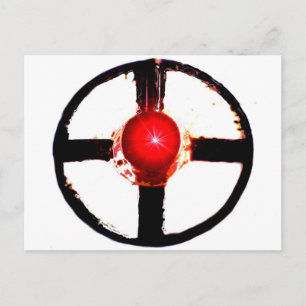 Cartão Postal Um Sinal De Wag Wig Cruzado Por Via Ferroviária