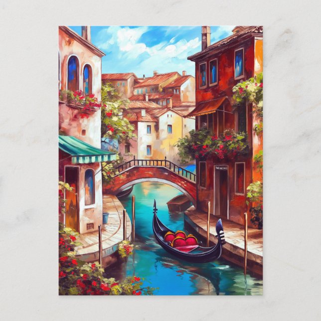 Cartão Postal Um Sonho Veneziano Gondola no Grande Canal (Frente)