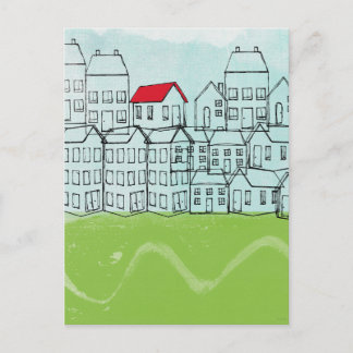 Cartão Postal Um Telhado Vermelho