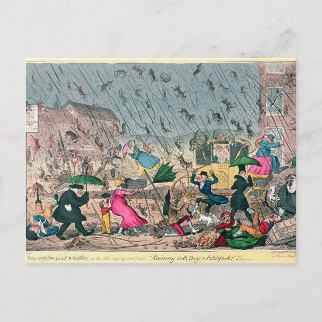 Cartão Postal Um tempo muito desagradável, ou o velho ditado (Frente)