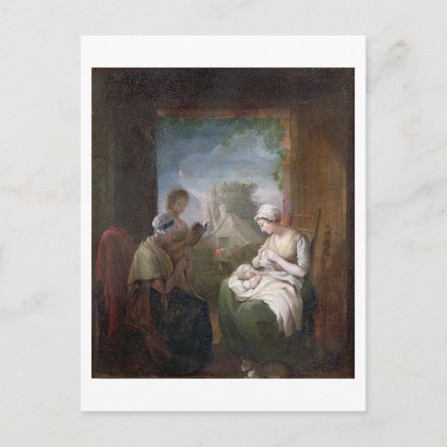 Cartão Postal Um tempo silencioso, c.1810 (óleo na canvas) (Frente)