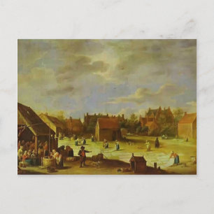 Cartão Postal Um terreno balançado por David Teniers, o mais jov