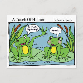 Cartão Postal "Um Toque de Humor" Rãs Massagem História em Quadr