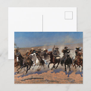 Cartão Postal Um Traço para a Madeira por Frederic Remington