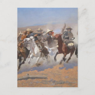 Cartão Postal Um Traço para a Madeira por Frederic Remington