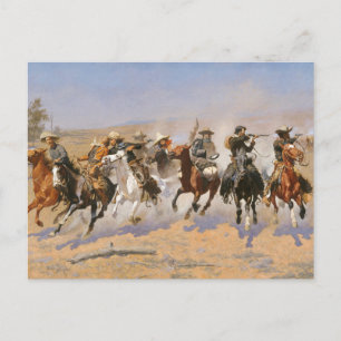 Cartão Postal Um Traço Para A Madeira Por Frederick Remington