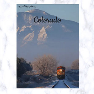 Cartão Postal Um trem no inverno em Boulder Colorado
