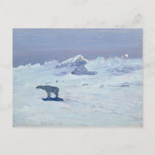 Cartão Postal Um urso polar caçando na noite iluminada, 1899