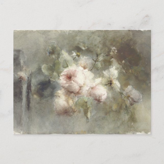 Cartão Postal Um vaso com rosas de Margaretha Roosenboom (1853 - (Frente)