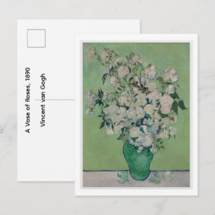 Cartão Postal Um Vaso de Rosas, 1890 Vincent van Gogh
