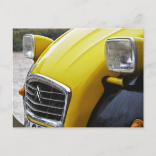 Cartão Postal Um velho Citroen 2CV 2 CV preto e amarelo, detalhe