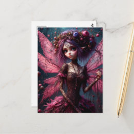 Cartão Postal Uma adorável Fada Rosa 