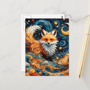 Cartão Postal Uma adorável raposa vermelha na galáxia