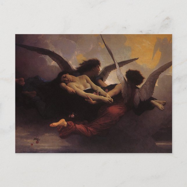 Cartão Postal Uma alma trazida para o céu por Bouguereau (Frente)