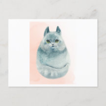 Uma aquarela fofa de um gato