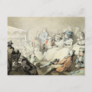 Cartão Postal Uma audiência que olha um jogo, c.1785 (a caneta 
