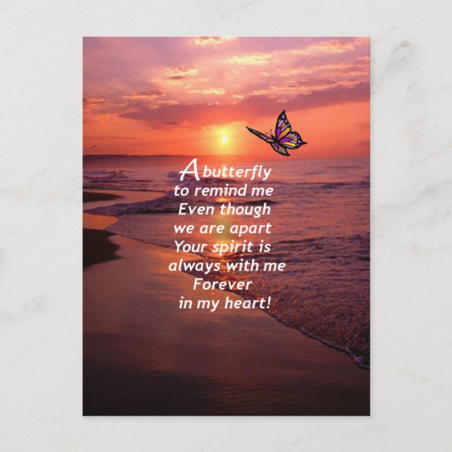 Cartão Postal Uma borboleta para me lembrar (Frente)