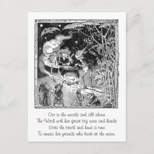 Cartão Postal Uma Bruxa Breja para Amigos da Floresta