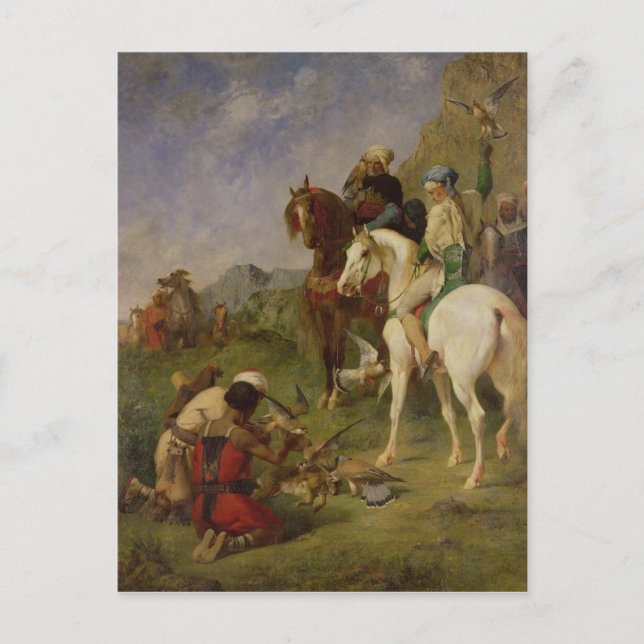 Cartão Postal Uma Caça Falcão na Argélia (Frente)