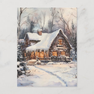 Cartão Postal Uma Casa Aconchegante no inverno