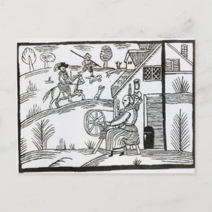 Cartão Postal Uma cena country com uma mulher girando