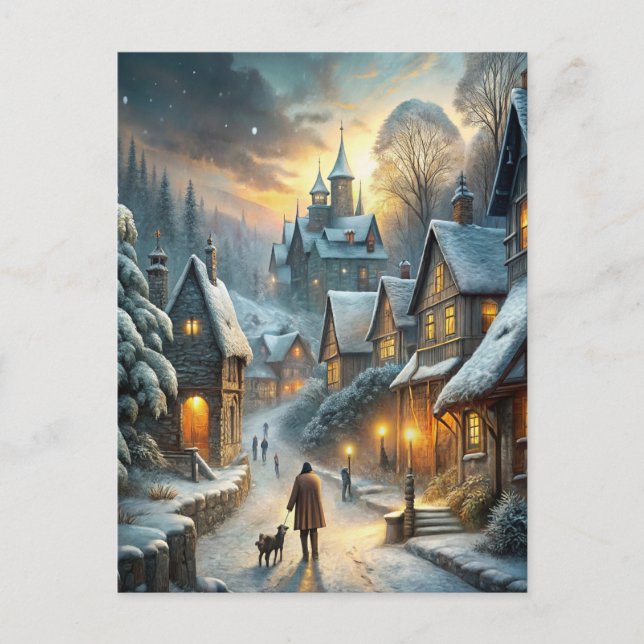 Cartão Postal Uma Cena De Inverno Adorável (Frente)