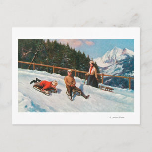 Cartão Postal Uma cena de manivela Toboggan