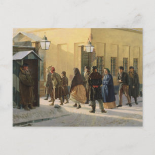 Cartão Postal Uma cena de rua, fora de uma prisão, 1868