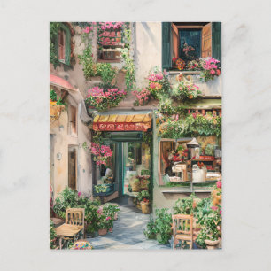 Cartão Postal Uma Cena de Rua Italiana Série de Design Efêmero 2