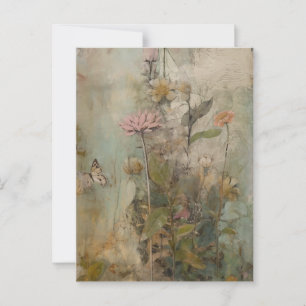 Cartão Postal Uma Colagem de Flores Fofas