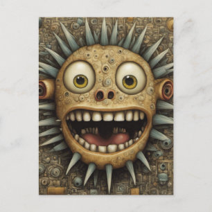 Cartão Postal Uma colagem mista de monstro