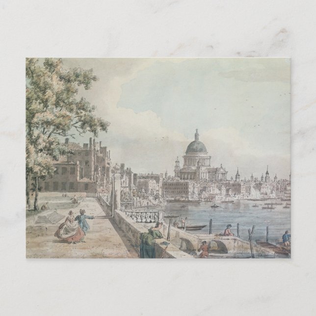 Cartão Postal Uma cópia de parte de um desenho de Canaletto, de  (Frente)