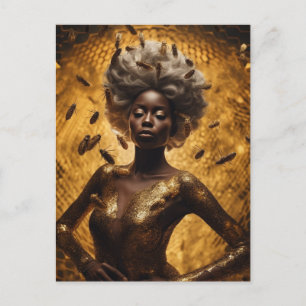 Cartão Postal Uma Deslumbrante Deusa das Abelhas Melíferas