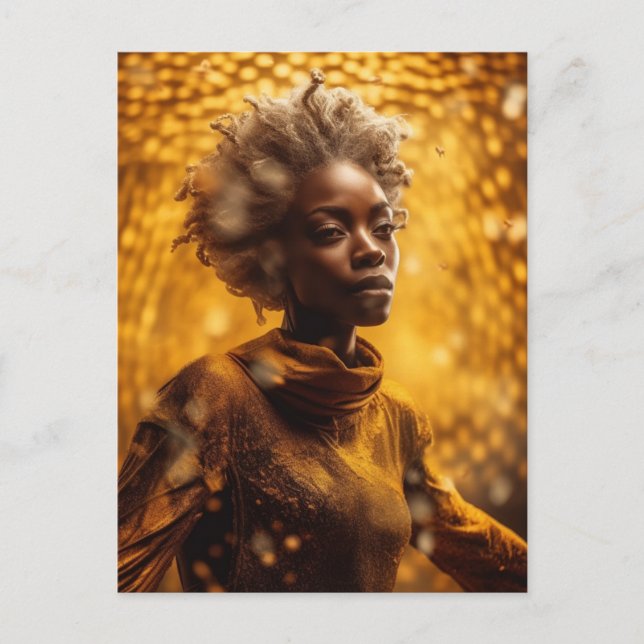 Cartão Postal Uma Deusa Gorda Abelhas Mel (Frente)