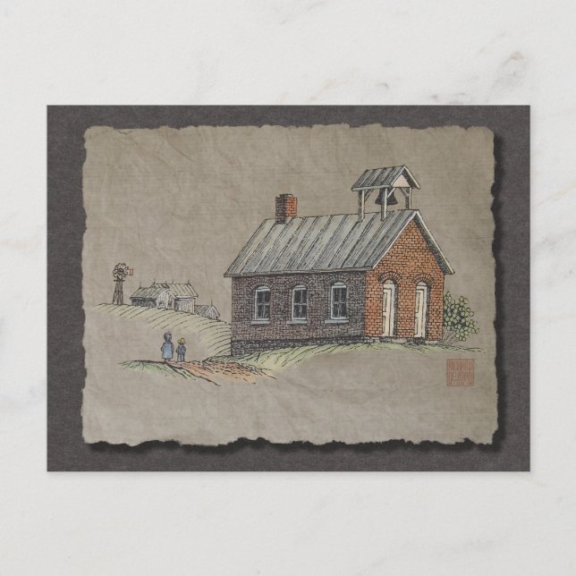 Cartão Postal Uma escola da sala (Frente)