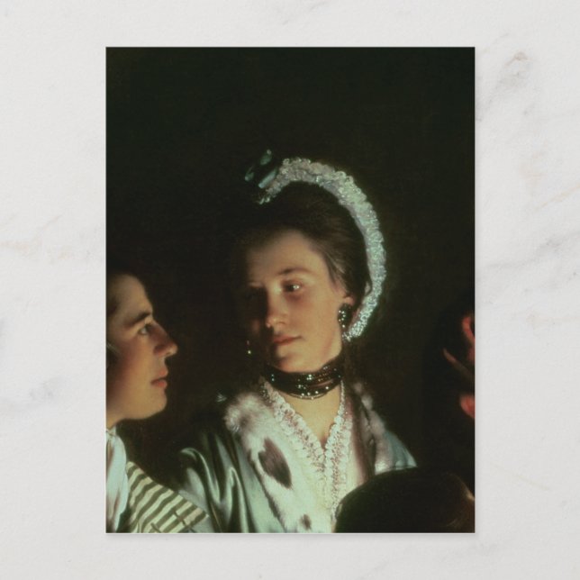 Cartão Postal Uma Experiência numa Ave na Bomba de Ar, 1768 (Frente)