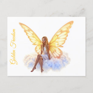 Cartão Postal Uma fada elegante e pacífica brilha e luz