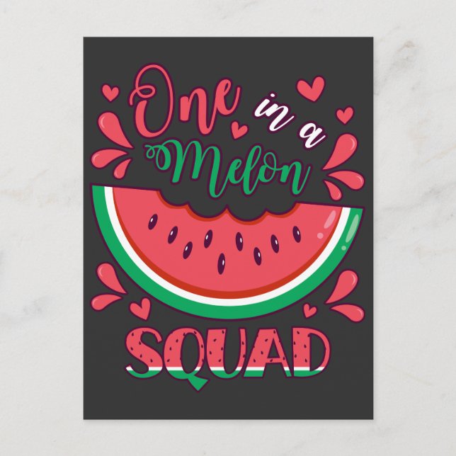 Cartão Postal Uma Festa de Aniversário da Equipe One in a Melon (Frente)