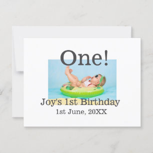 Cartão Postal Uma foto de primeiro aniversário moderna adicionar