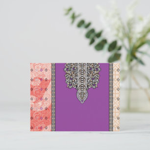 Cartão Postal uma fotografia de um cachecol com um design