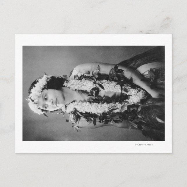 Cartão Postal Uma Fotografia do Dançarino Hula Havaiano (Frente)