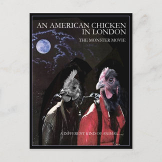 CARTÃO POSTAL UMA GALINHA AMERICANA EM LONDRES