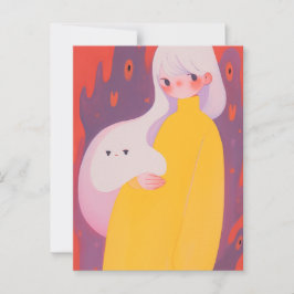 Cartão Postal Uma garota e seu fantasma