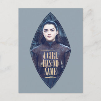Cartão Postal "Uma Garota Não Tem Nome" Arya Stark Gráfico