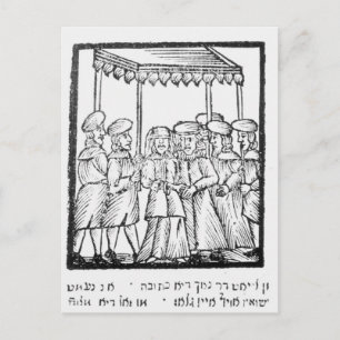 Cartão Postal Uma ilustração de um casamento judeu