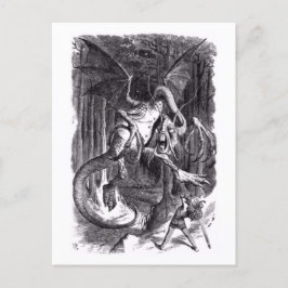 Cartão Postal Uma ilustração do poema Jabberwocky. 1871