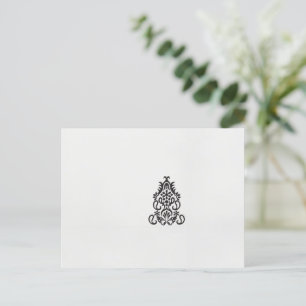 Cartão Postal uma imagem em preto e branco de um design ornament