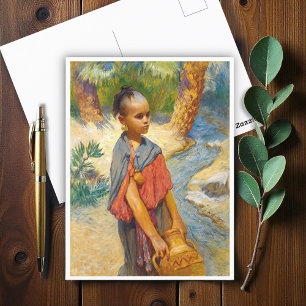 Cartão Postal Uma jovem moça por um rio de Arthur Bridgman