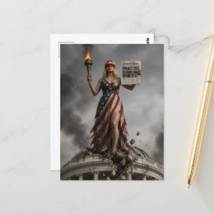 Cartão Postal Uma linda mulher loira mostra a decadência